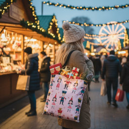 Roze Notenkraker Ballet Kerst Naadloos Patroon Tote Bag