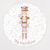 Roze Notenkraker Ballet Kerst stickers Labels (Design 1)