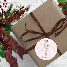 Roze Notenkraker Ballet Kerst stickers Labels