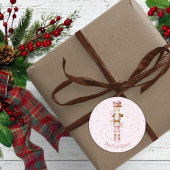 Roze Notenkraker Ballet Kerst stickers Labels