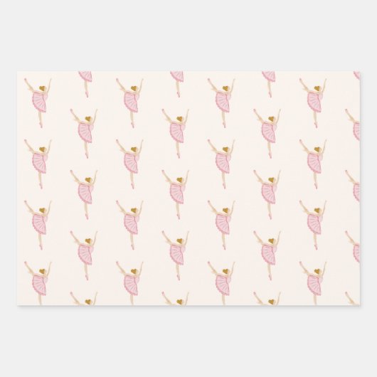 Roze Notenkraker Ballet Kerstmis Inpakpapier Vel (Voorkant 2)