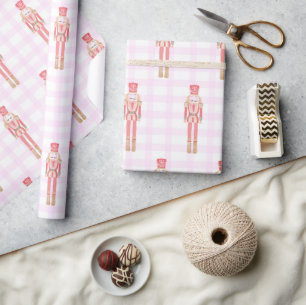 Roze Notenkraker Ballet Kerstmis Wrapping Papier