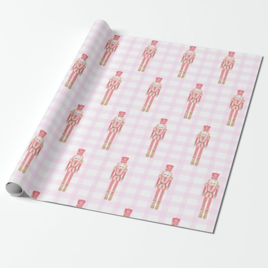 Roze Notenkraker Ballet Kerstmis Wrapping Papier (Uitgerold)