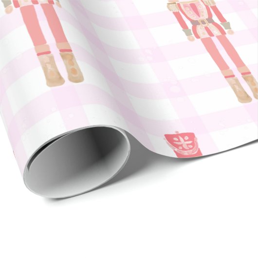 Roze Notenkraker Ballet Kerstmis Wrapping Papier (Rol Hoek)