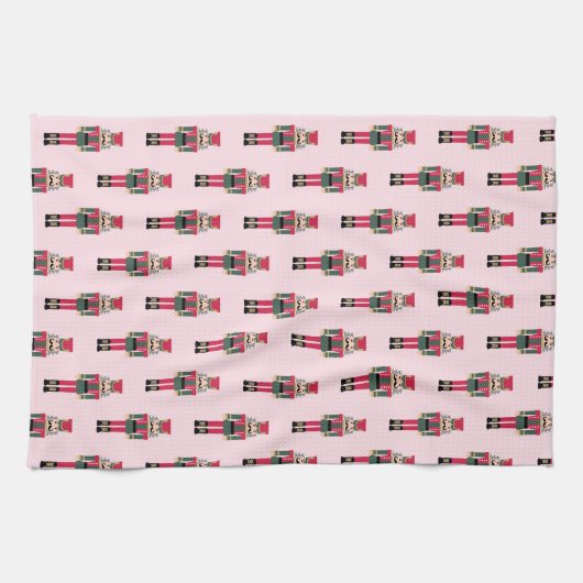 Roze Notenkraker Ballet Kerstschotel Handdoek (Horizontaal)