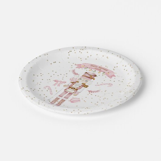 Roze Notenkraker Ballet Papieren Bordje (Gekanteld)