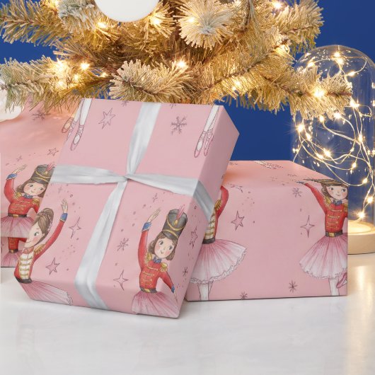 Roze Notenkraker Ballet Thema Meisjes Cadeaupapier (Feestdagen)