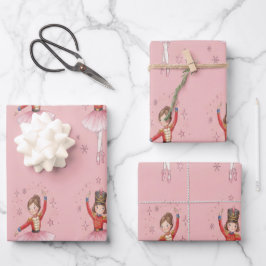 Roze Notenkraker Ballet Thema Meisjes Inpakpapier Vel