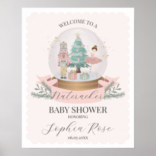 Roze Notenkraker Ballet Winter baby shower welkom Poster