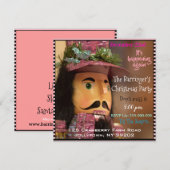 Roze Notenkraker Chic Kerstfeest Kaart (Voorkant / Achterkant)