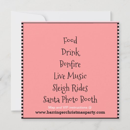 Roze Notenkraker Chic Kerstfeest Kaart (Achterkant)