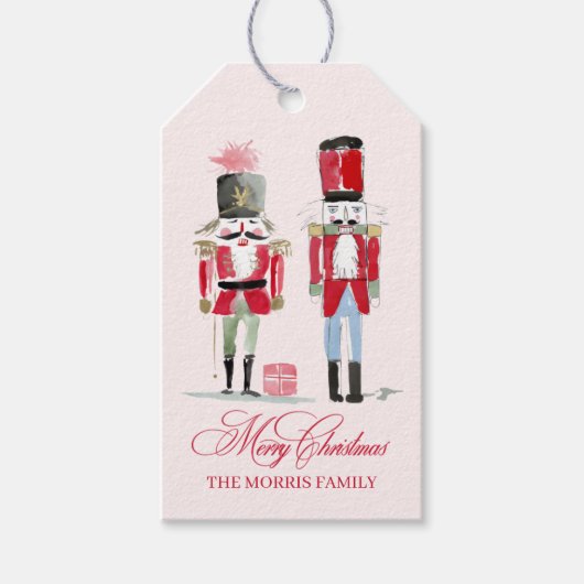 Roze Notenkraker Douane Cadeautags Cadeaulabel (Voorkant)