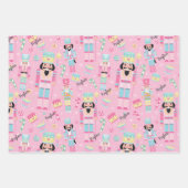 Roze notenkraker en ballerina gepersonaliseerd inpakpapier vel (Voorkant 3)