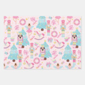 Roze notenkraker en ballerina gepersonaliseerd inpakpapier vel (Voorkant 2)