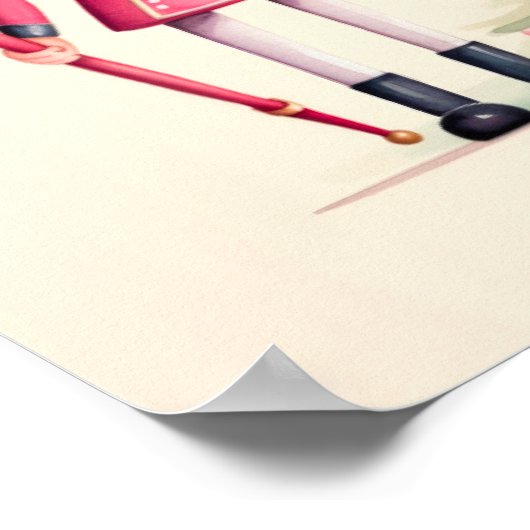 Roze Notenkraker Kerst Art Print (Hoek)