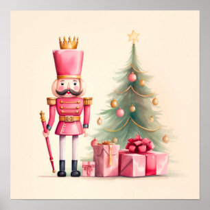 Roze Notenkraker Kerst Art Print