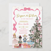 Roze Notenkraker Kerst Baby Borrel Kaart (Voorkant)