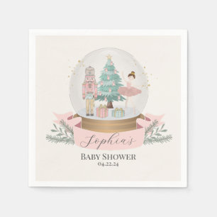 Roze Notenkraker Kerst baby shower Servies Servet