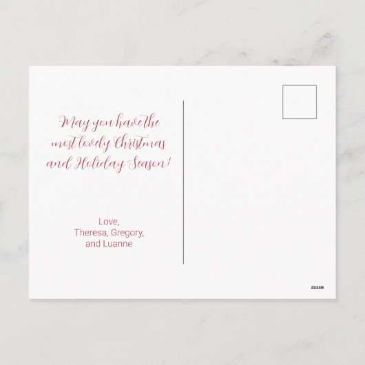 Roze Notenkraker Kerst Briefkaart (Achterkant)