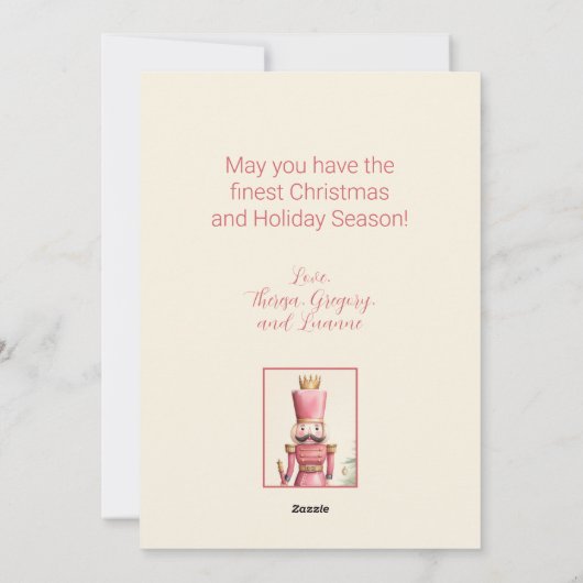  Roze Notenkraker Kerst Kaart (Achterkant)