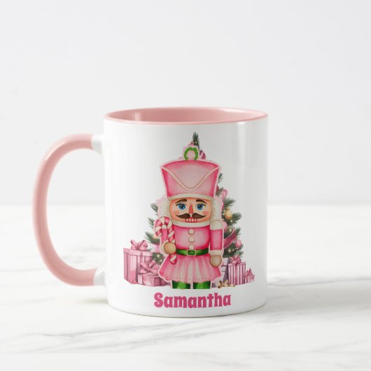 Roze Notenkraker Kerst Kinder Hot Chocolate Mok (Links)