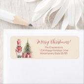 Roze Notenkraker Kerst retour adres labels (Insitu)