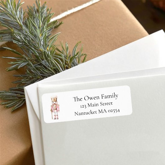 Roze Notenkraker Kerst Retouradres Etiket