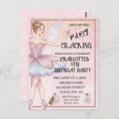 Roze Notenkraker Kerstbaljurgen Verjaardag Briefkaart (Voorkant / Achterkant)