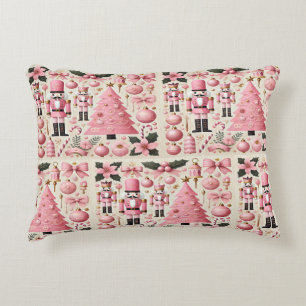 Roze Notenkraker Kerstboom Accent Kussen