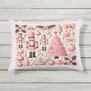 Roze Notenkraker Kerstboom Buitenkussen