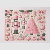 Roze Notenkraker Kerstboom Cadeautas Tissuepapier (Voorkant)