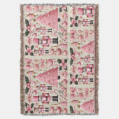 Roze Notenkraker Kerstboom Deken (Voorkant Verticaal)