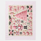 Roze Notenkraker Kerstboom Fleece Deken (Voorkant)