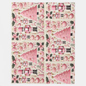 Roze Notenkraker Kerstboom Fleece Deken (Voorkant)