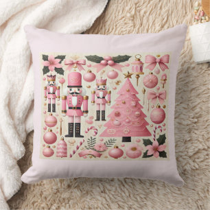 Roze Notenkraker Kerstboom Kussen