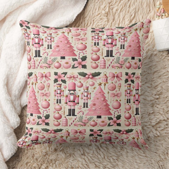 Roze Notenkraker Kerstboom  Kussen (Deken)