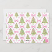 Roze Notenkraker Kerstboom Monogram Crest Feestdagenkaart (Achterkant)