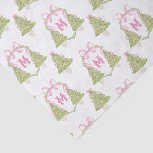Roze Notenkraker Kerstboom Monogram Crest Tissuepapier (Detail)