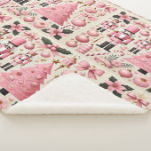 Roze Notenkraker Kerstboom  Sherpa Deken (3/4)