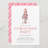 roze notenkraker kerstfeestuitnodiging kaart (Voorkant / Achterkant)