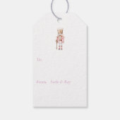 Roze Notenkraker Kerstmis Cadeaulabel (Achterkant)