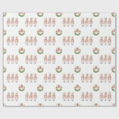 Roze Notenkraker Kerstmis Cadeaupapier (Vlak)
