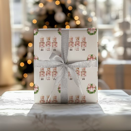 Roze Notenkraker Kerstmis Cadeaupapier