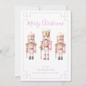Roze Notenkraker Kerstmis Feestdagenkaart (Voorkant)