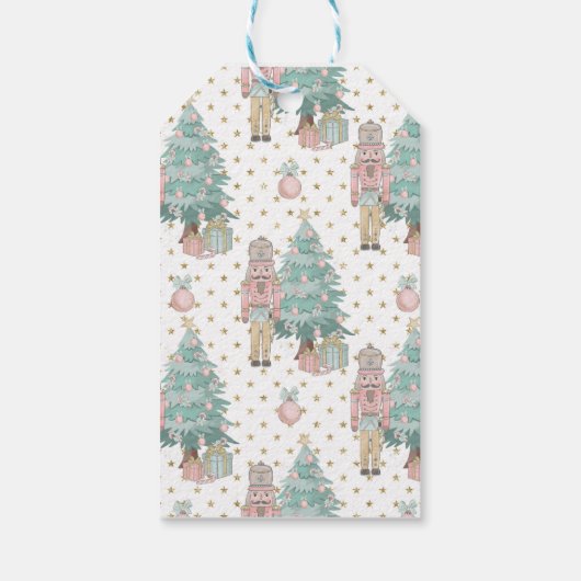 Roze Notenkraker Kerstmis Gepersonaliseerd Cadeaulabel (Achterkant)