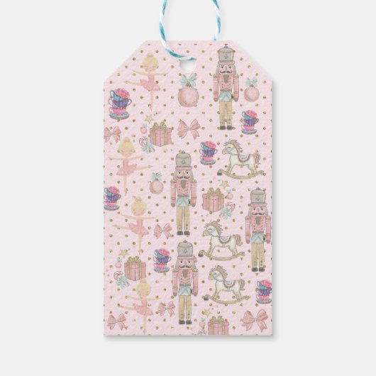 Roze Notenkraker Kerstmis Gepersonaliseerd Cadeaulabel (Achterkant)