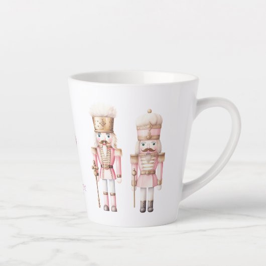 Roze Notenkraker Kerstmis Latte Mok (Rechts)