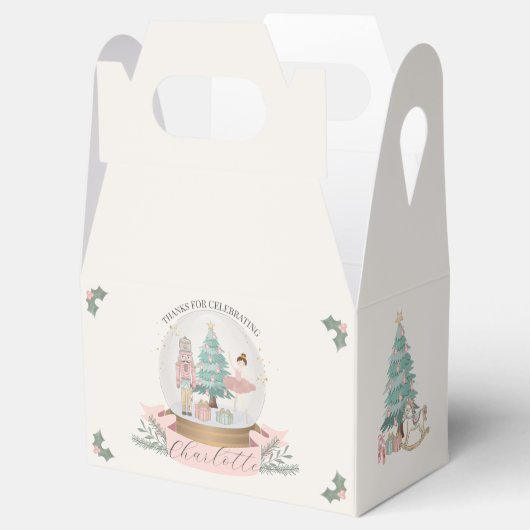 Roze Notenkraker Kerstmis verjaardagsfeestje decem Bedankdoosjes (Geopend)