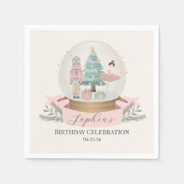 Roze Notenkraker Kerstmis Verjaardagsfeestje Servi Servet