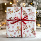 Roze Notenkraker Kinderen Kerst Inpakpapier